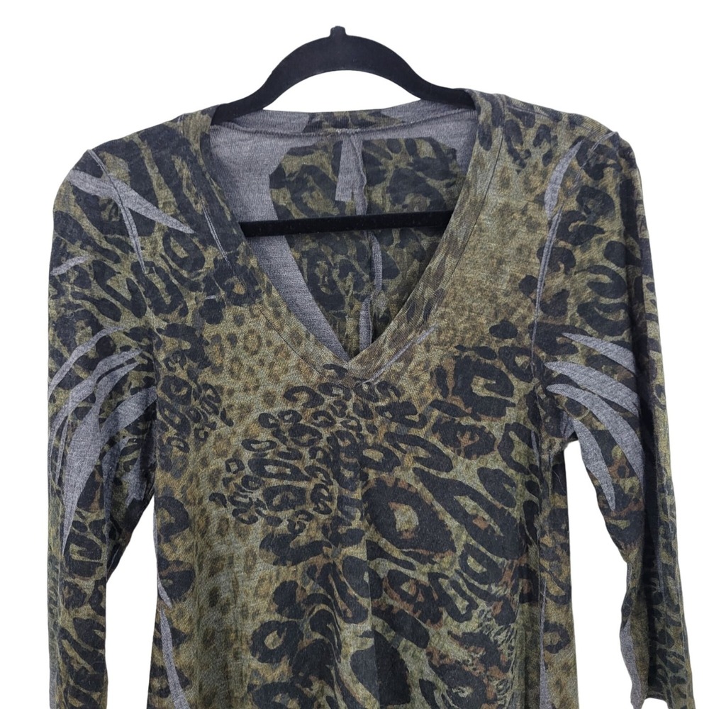 Vtg 90s Gothic Grunge Animal Print Asymmetrical Tunic Sweater Dress Sz S Knit - Picture 4 of 9